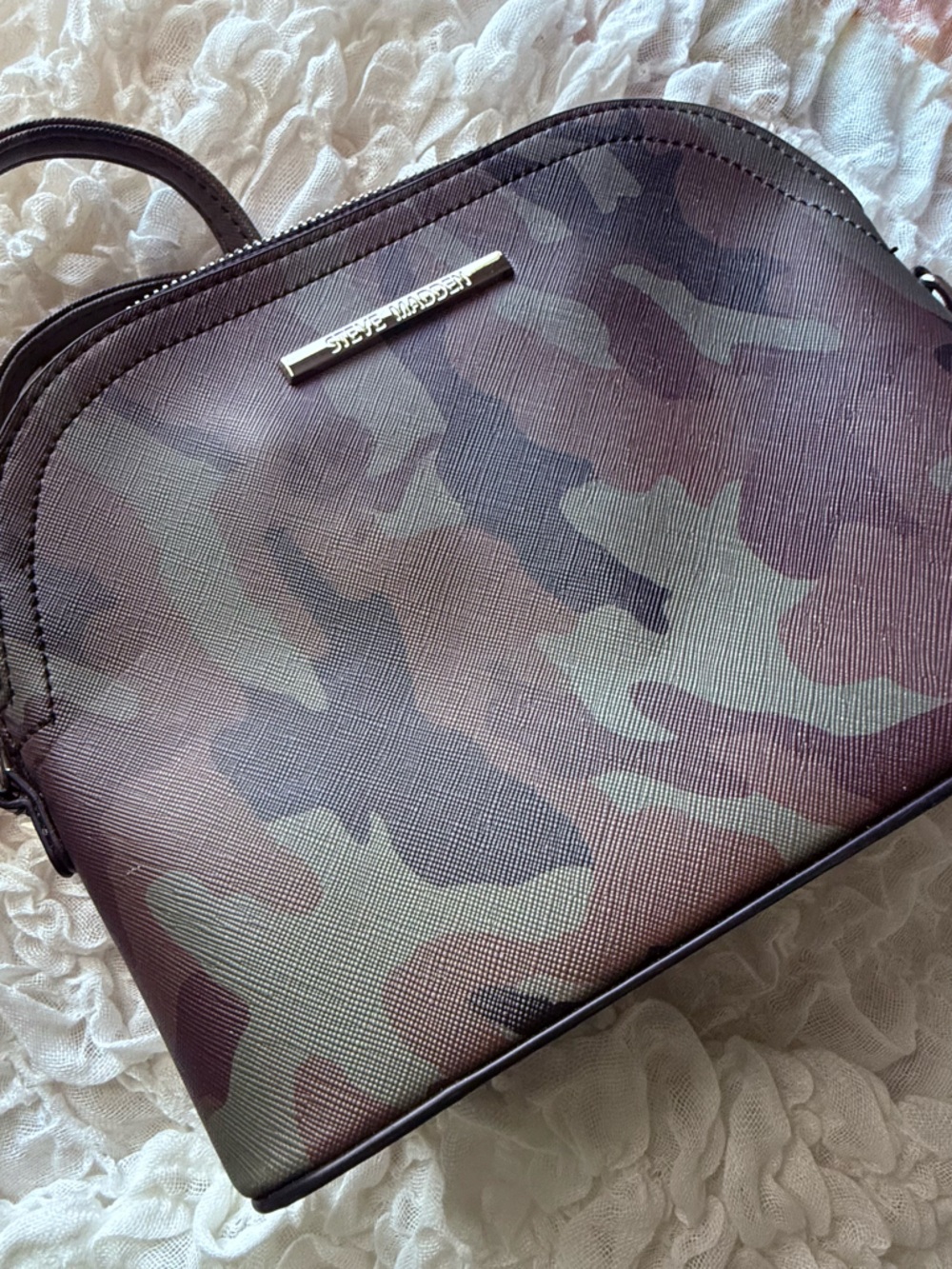 Steve Madden Camo Crossbody in Brown and Green